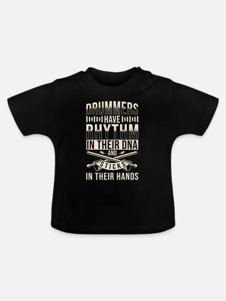 Schlagzeuger Spruch Schlagzeug DNA - Baby Bio-T-Shirt mit Rundhals - Schwarz