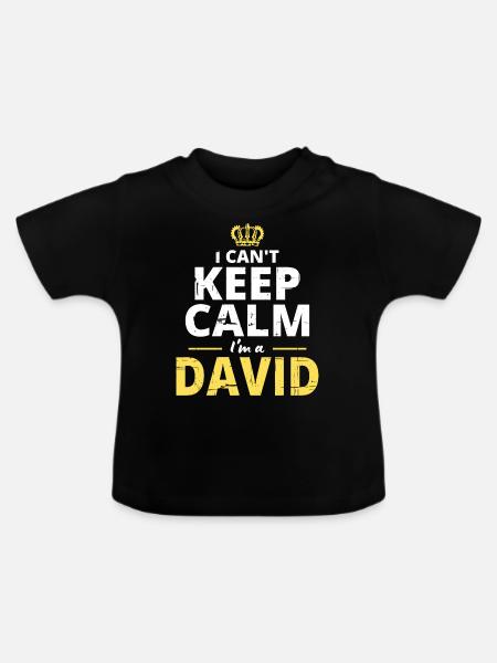 Ich bin ein David - Baby Bio-T-Shirt mit Rundhals - Schwarz