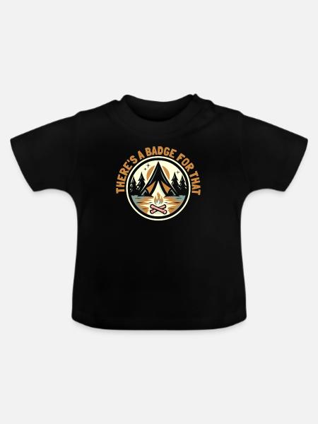 Pfadfinder Lagerfeuer - Baby Bio-T-Shirt mit Rundhals - Schwarz