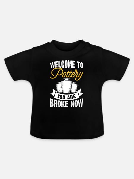 Töpfern Töpferei Töpfer - Baby Bio-T-Shirt mit Rundhals - Schwarz