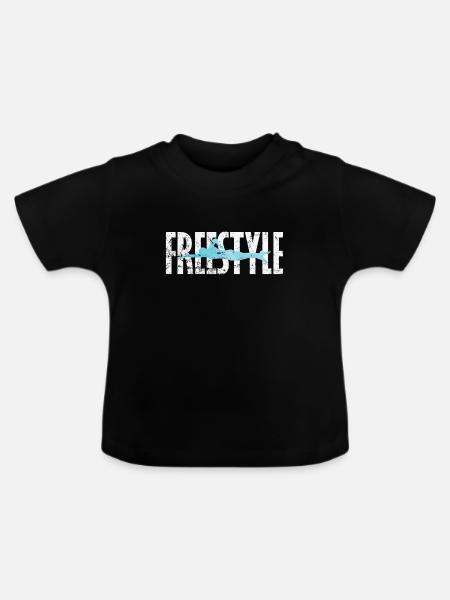 Freestyle Schwimmen - Baby Bio-T-Shirt mit Rundhals - Schwarz