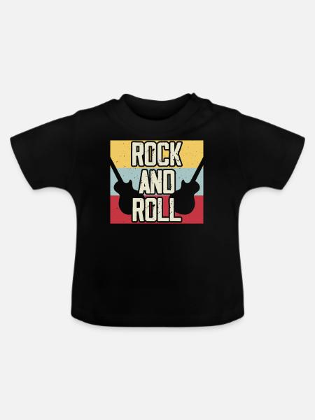 Rock And Roll - Baby Bio-T-Shirt mit Rundhals - Schwarz