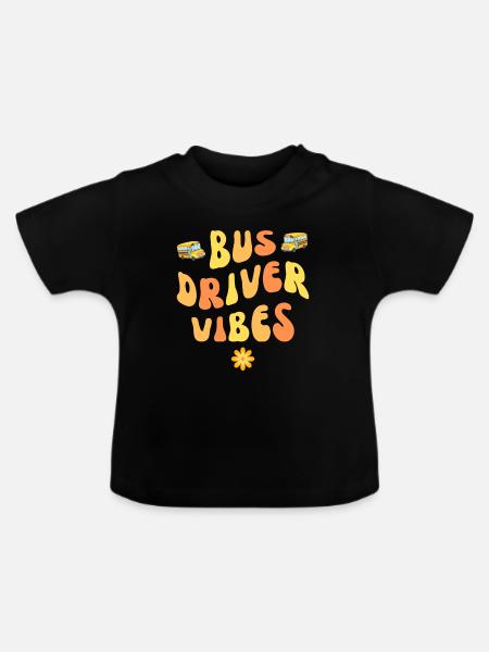 Busfahrer-Vibes - Baby Bio-T-Shirt mit Rundhals - Schwarz