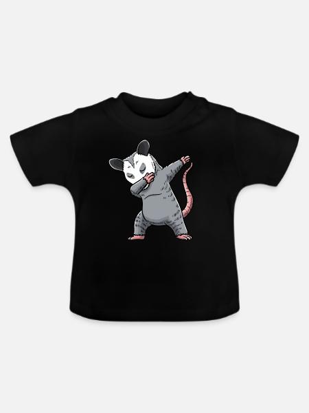 Dabbing Opossum Opossum - Baby Bio-T-Shirt mit Rundhals - Schwarz