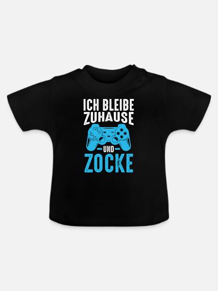 Zocker Zocken Gamer - Baby Bio-T-Shirt mit Rundhals - Schwarz