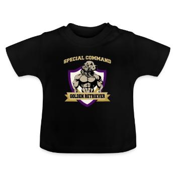Special Command Golden Retriever - Baby Bio-T-Shirt mit Rundhals - Schwarz - Vorne