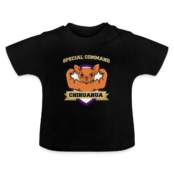Commandement spécial Chihuahua - T-shirt bio col rond Bébé - noir - Devant