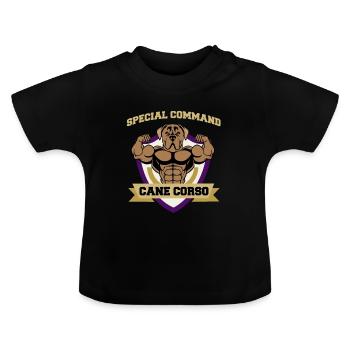 Special Command Cane Corso - Baby Bio-T-Shirt mit Rundhals - Schwarz - Vorne