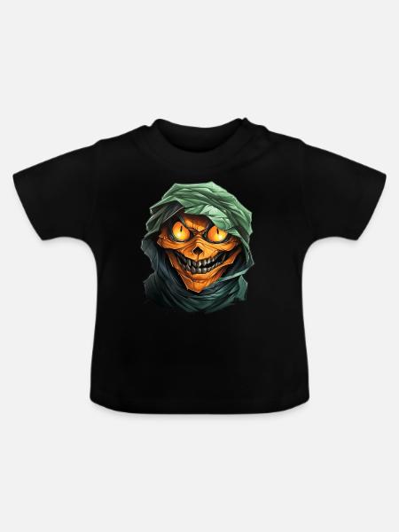 Halloween Spooky Cartoon Mummy - Baby Bio-T-Shirt mit Rundhals - Schwarz