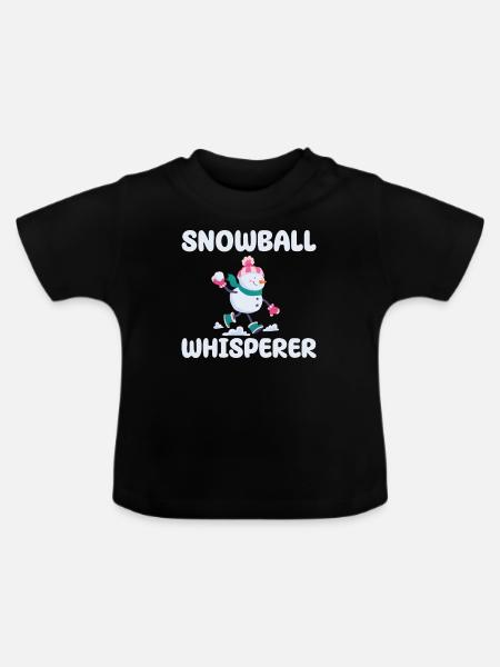 Schneeball Flüsterer - Baby Bio-T-Shirt mit Rundhals - Schwarz