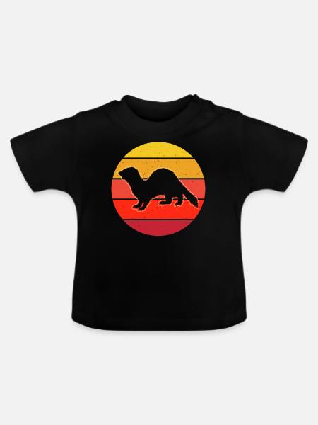 Frettchen - Baby Bio-T-Shirt mit Rundhals - Schwarz