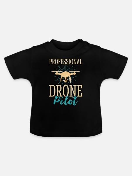 Drohne - Baby Bio-T-Shirt mit Rundhals - Schwarz