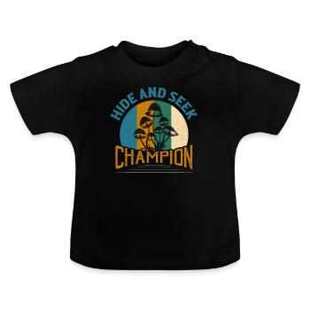 Hide And Seek Champion Fungus Mycologist - Baby Organic T-Shirt with Round Neck - black - Front