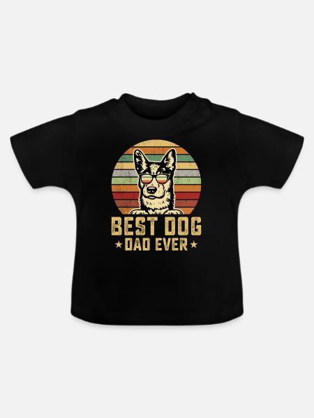 Hunde Papa - Baby Bio-T-Shirt mit Rundhals - Schwarz