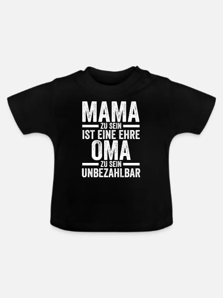 Mutter Großmutter Mama Oma - Baby Bio-T-Shirt mit Rundhals - Schwarz