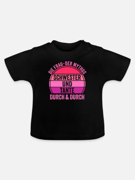 Schwester und Tante - Baby Bio-T-Shirt mit Rundhals - Schwarz