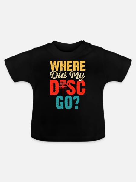 Discgolf Disc Golf - Baby Bio-T-Shirt mit Rundhals - Schwarz