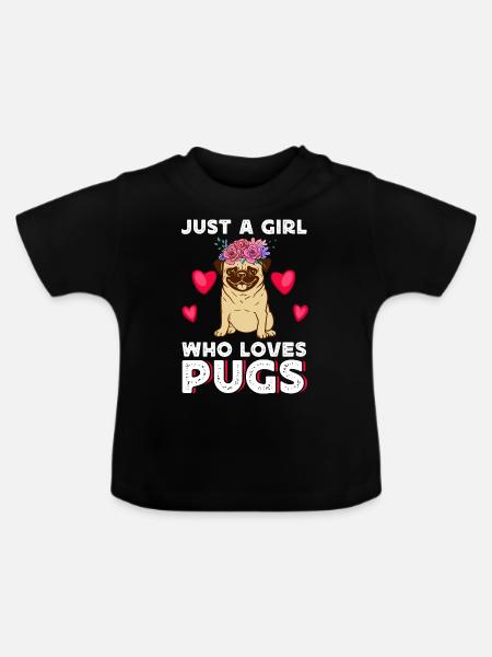 Mops - Baby Bio-T-Shirt mit Rundhals - Schwarz