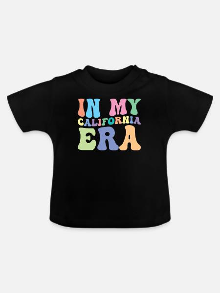 Kalifornien Retro Groovy - Baby Bio-T-Shirt mit Rundhals - Schwarz