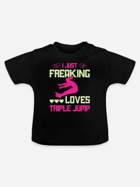 talk about Tripple Jump - Baby Bio-T-Shirt mit Rundhals - Schwarz
