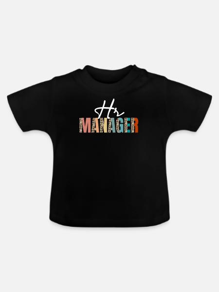 HR-Manager Leopard Pattern Human Resources - Baby Bio-T-Shirt mit Rundhals - Schwarz