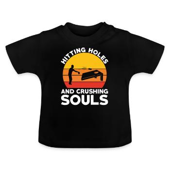 Cornhole game Cornhole Saying - Baby Organic T-Shirt with Round Neck - black - Front