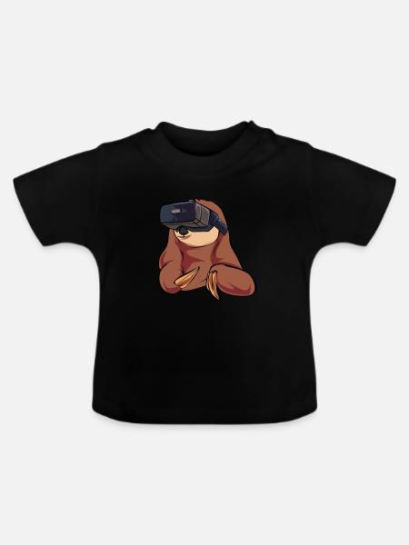 Vr Faultier - Baby Bio-T-Shirt mit Rundhals - Schwarz