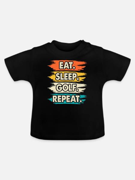 Golf Golfer - Baby Bio-T-Shirt mit Rundhals - Schwarz