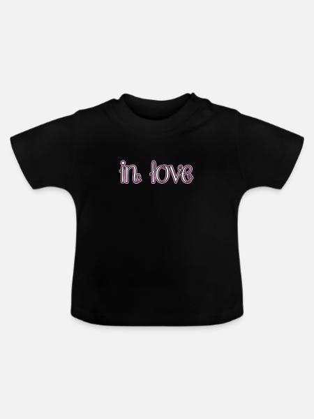 Verliebt - Baby Bio-T-Shirt mit Rundhals - Schwarz