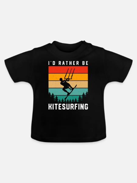 Kitesurf Kitesurfer Kiteboard Kitesurfen - Baby Bio-T-Shirt mit Rundhals - Schwarz