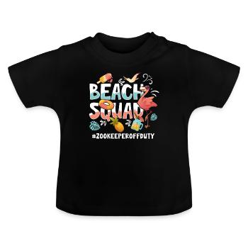 Zookeeper Vacation Beach Group - Baby Organic T-Shirt with Round Neck - black - Front