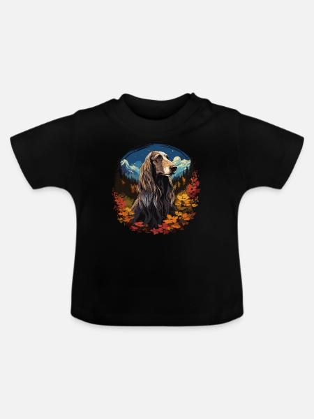 Hund Afghanischer Windhund - Baby Bio-T-Shirt mit Rundhals - Schwarz