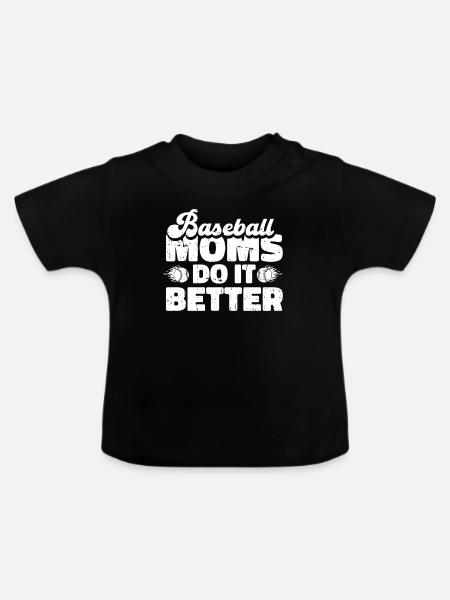 Baseball Baseball Mama - Baby Bio-T-Shirt mit Rundhals - Schwarz
