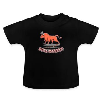 Marché haussier Boursier Trader boursier - T-shirt bio col rond Bébé - noir - Devant