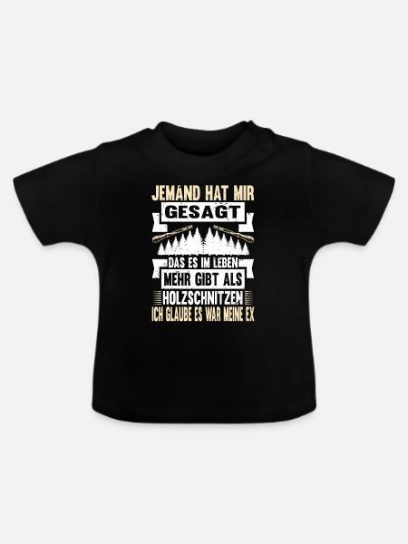 Zimmermann Schreiner Holz - Baby Bio-T-Shirt mit Rundhals - Schwarz