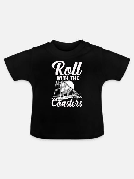 Achterbahnvergnügungspark Achterbahnfahrt - Baby Bio-T-Shirt mit Rundhals - Schwarz