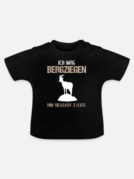Bergziegenfreund - Baby Bio-T-Shirt mit Rundhals - Schwarz