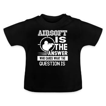 Airsoft Airsoft Is The Answer - Baby Organic T-Shirt with Round Neck - black - Front