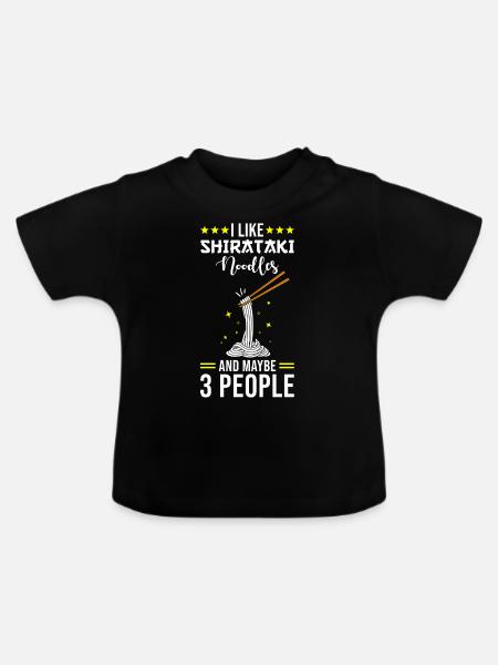Shiritaki Nudeln - Baby Bio-T-Shirt mit Rundhals - Schwarz