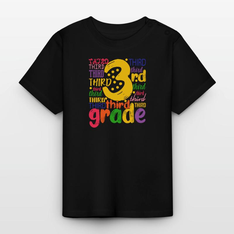 3. Third Class Typography Team Grader 100. Baby Organic T-Shirt with Round Neck