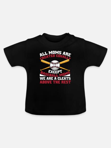 Baseball Mutter Baseball Mama - Baby Bio-T-Shirt mit Rundhals - Schwarz