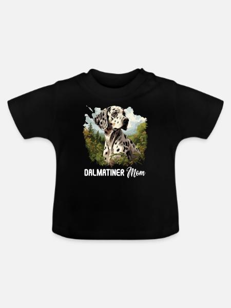 Hund Dalmatiner - Baby Bio-T-Shirt mit Rundhals - Schwarz