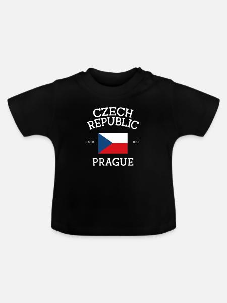 Tschechien - Baby Bio-T-Shirt mit Rundhals - Schwarz