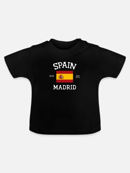 Spanien - Baby Bio-T-Shirt mit Rundhals - Schwarz