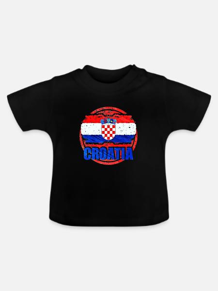 Kroatien - Baby Bio-T-Shirt mit Rundhals - Schwarz