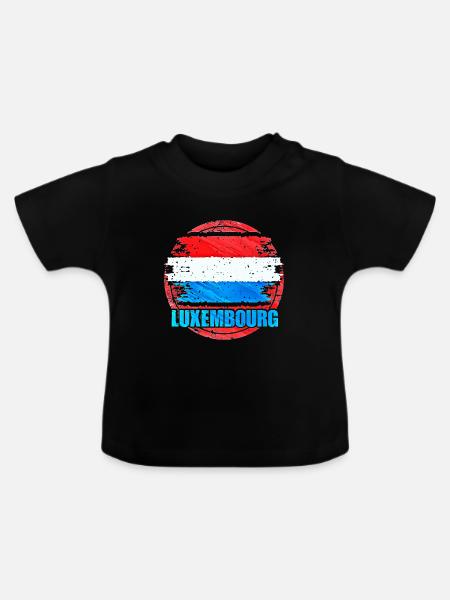 Luxemburg - Baby Bio-T-Shirt mit Rundhals - Schwarz