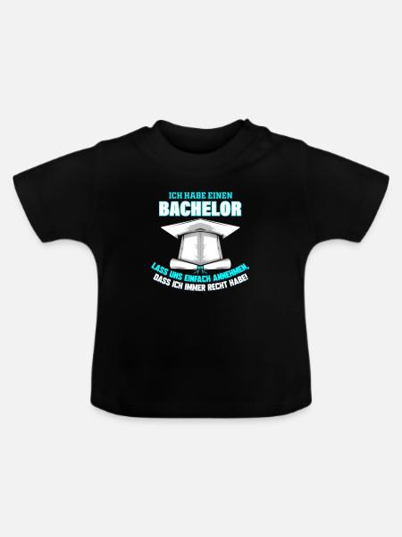 Bachelor Abschluss Geschenk Abschlussfeier - Baby Bio-T-Shirt mit Rundhals - Schwarz