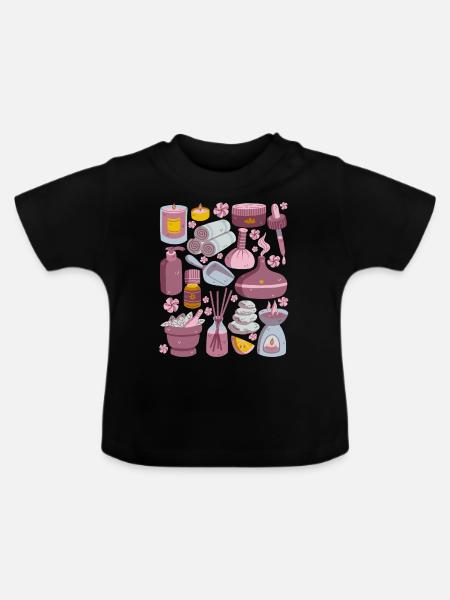 Aromatherapie - Baby Bio-T-Shirt mit Rundhals - Schwarz