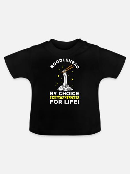 Shiritaki Nudeln - Baby Bio-T-Shirt mit Rundhals - Schwarz