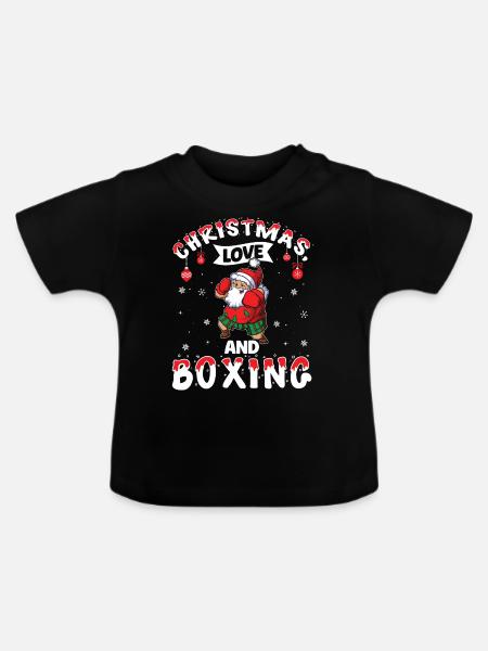 Christmas Love Boxing Boxer Weihnachtsgeschenk - Baby Bio-T-Shirt mit Rundhals - Schwarz